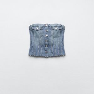 Zara Denim Corset Brand New w Tags XS
